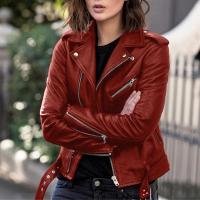 Chaqueta de Primavera Casual para Mujer Talla Grande Moda de Cuero Falsio Ajuste Delgado - details 8