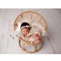 Newborn Photography Props Woven Rattan Basket Retro Split Chair Baby Girl Boy Photo Shoot Sofa Bed Studio Photo Accessoires - details 3