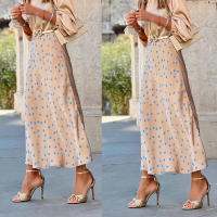 Falda larga informal con estampado de lunares para mujer, falda larga - details 10