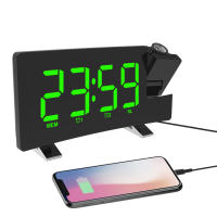 Reloj Despertador de Proyección Digital LED Grande Rotativo 180°, 5 Niveles de Deslumbramiento, Carga USB, Reserva de Batería, Alarma Doble para Niños, Ancianos, Adormilaceros - details 0