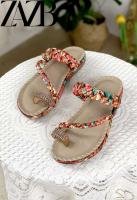 Zapatos planos de diseñador con anillo de metal, tacones altos, lujosas zapatillas de playa, moda femenina - details 9