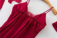 Conjunto de 2 piezas para mujer, camisón con cuello en V, ropa de dormir de seda, ropa, ropa de dormir para el hogar - details 9