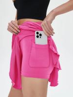 Falda de tenis para mujer, falda deportiva de Golf con volantes y pantalones cortos falsos de dos piezas, ropa de Golf para Fitness, falda de Yoga transpirable de cintura alta para baile - details 6
