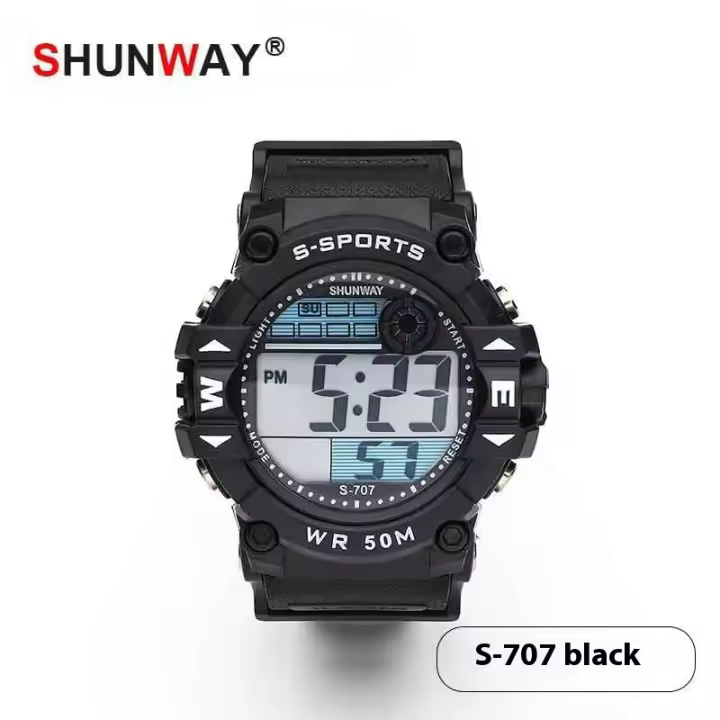 SHUNWAY Reloj electrónico deportivo para niños y adolescentes, despertador, sincronización multifuncional, reloj universal para hombres y mujeres - 1