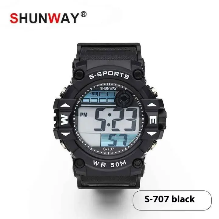 SHUNWAY Reloj electrónico deportivo para niños y adolescentes, despertador, sincronización multifuncional, reloj universal para hombres y mujeres - 1