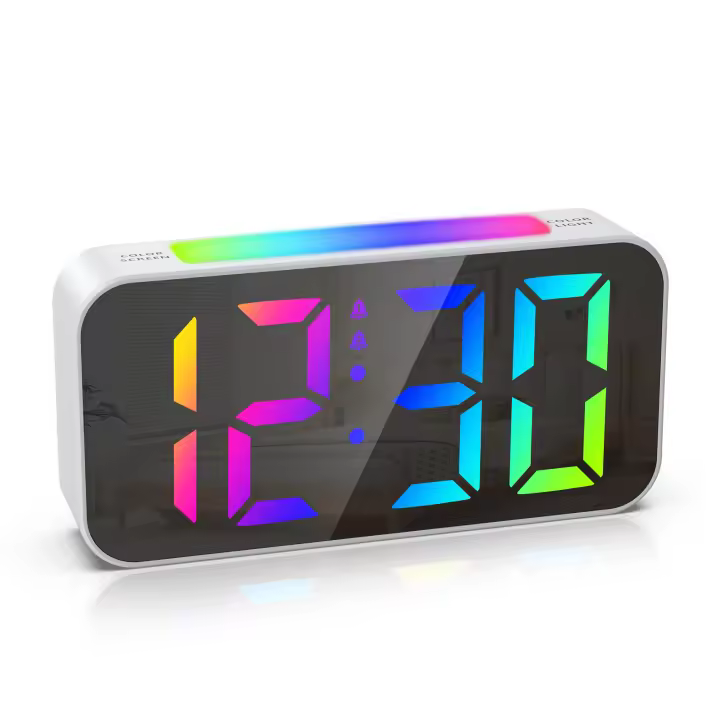 ORIA-reloj despertador Digital con luz nocturna para el hogar y la Oficina, relojes coloridos LED RGB, los mejores regalos - 1