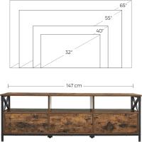 Mueble de TV Industrial 65 Pulgadas, 3 Cajones, Acero, Marrón Rústico y Negro - details 5