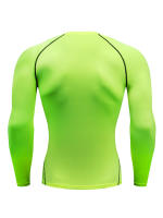 Quick-Dry Men's Compression Shirt - Fluorescent Green Athletic Base Layer for Workouts and Sports - details 4