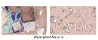 Bolsa de aseo de viaje para mujeres, neceser de maquillaje, colgante de piel sintética de 9 litros con asa de metal - details 1