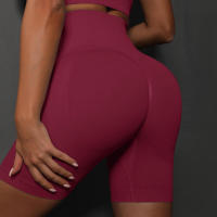 Pantalones cortos de yoga para mujer, leggings deportivos sin costuras de cintura alta para entrenamiento, ropa deportiva de verano - details 24