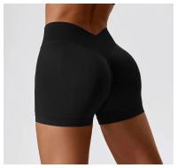 Pantalones cortos de yoga sin costuras para mujer, shorts con espalda en V, realce de glúteos, ropa de gimnasio, fitness - details 24