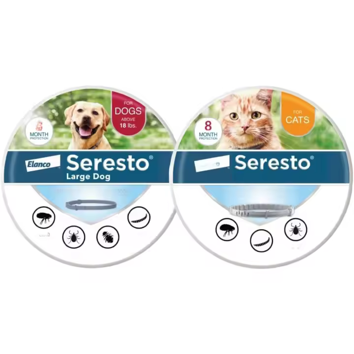 Seresto Perro Grande para Perros de Más de 18 lbs. Collares de tratamiento y prevención de pulgas y garrapatas recomendados por veterinarios para gatos & Seresto |   8 meses de protección cada uno - 1