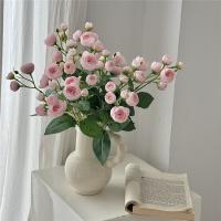 Decoración de 12 cabezas de rosas artificiales con tallos, flores de seda, ramo de flores falsas, flores de boda, mesa, Patio - details 5
