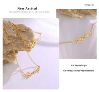 Collar con colgante de letra de diseño innovador, collar querido, chapado en acero titanio, joyería de oro real de 18K para mujer - details 4