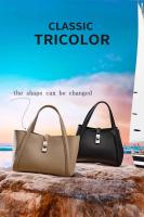 Bolso bandolera cruzado de piel de vaca con capa frontal y bolso de mano tipo cesta vegetal para mujer - details 8