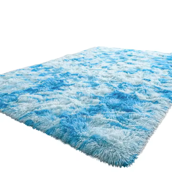 Alfombra de salón de pelo largo, moderna, mullida, suave, multicolor, estilo batik, para salón, dormitorio, habitación de niños - 1