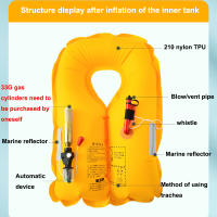 Chaleco de Flotación Inflable Automático-Manual para Adultos Chaleco de Natación sin Cilindros de Carbono Deportes Acuáticos - details 4
