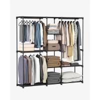 Armario, Perchero, Guardarropa, con Barras, Vestidor, Estantes de Tela, Marco de Metal, 182 x 43 x 182 cm, Topo RYG037R02 - details 15