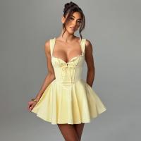 Vestido sin tirantes de estilo nuevo para mujer 2025 con encaje bordado, falda abullonada estilo ballet sin espalda ajustada. - details 3
