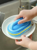 Cepillo de limpieza con mango de esponja, herramienta para lavar platos y ollas en la cocina, material PP, no electrónico. - details 3