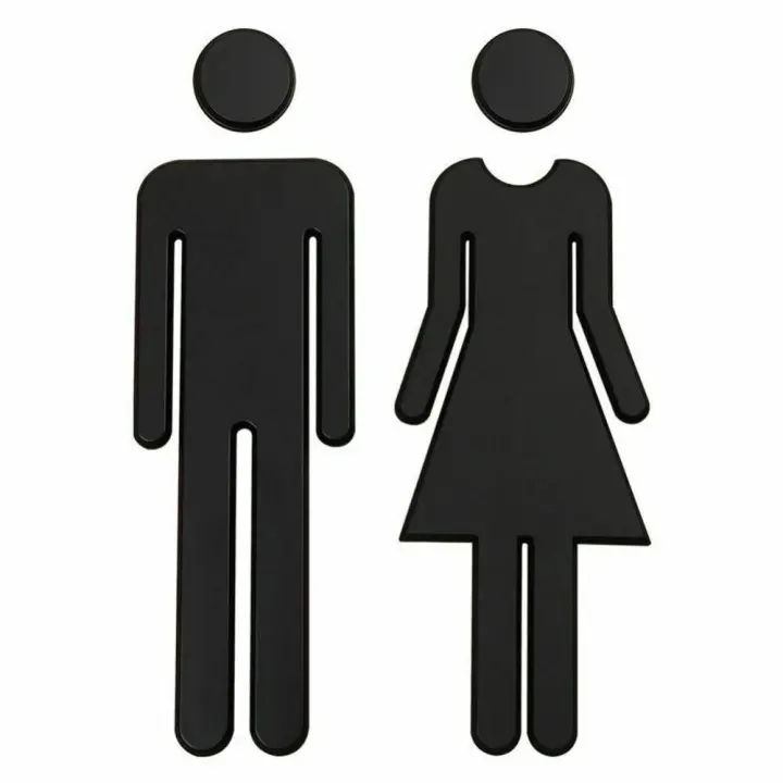 Señal de baño estereoscópica Discriminate, puerta de Wc, símbolo de mujer, símbolo de hombre, letrero para el hogar, símbolo de inodoro, pegatina de señalización para inodoro - 1