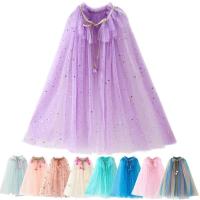Capa de princesa para niñas, disfraz de lentejuelas, disfraz para niños, ropa de fiesta de carnaval, capa de tul - details 0