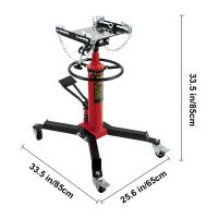 SucceBuy Gato de transmisión hidráulica de 3/5 toneladas, elevador de piso telescópico de 2 etapas con capacidad de 1322 libras con pedal y 360 °   Ruedas giratorias para garaje/taller - Rojo - details 0