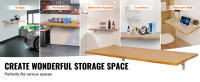 SucceBuy Mesa plegable montada en la pared, mesa con hojas abatibles de 47,24 x 19,69 pulgadas, escritorio flotante de madera con soporte de hierro, escritorio plegable - details 5