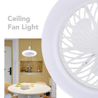 Ventilador de techo con luz LED - Base E27/E26 disponible - Ahorro de energía con mando a distancia - Velocidad del viento ajustable brillo - Adecuado para sala de estar, dormitorio, sala de estudio - details 3