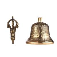 Campana de mano de bronce budista tibetano con relleno Vra para oración de meditación - details 5
