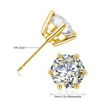 Pendientes de Moissanita de Oro 14k Joyería de Lujo para Mujeres con Certificado - details 1