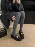 Mocasines perezosos con bloqueo de metal de un pedal, nuevos zapatos de cuero pequeños con plataforma de cabeza redonda de estilo británico - details 11