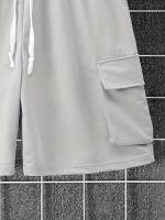 Conjunto Deportivo Casual para Hombres de Poliéster Camiseta con Pelo y Shorts de Cinturón con Bolsillos Perfecto para el Verano Lavable en Máquina - details 17