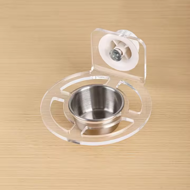 Jaula acrílica para comedero de pájaros, cuenco de alimentación transparente desmontable de gran capacidad, caja de alimentación duradera a prueba de derrames para loros, accesorios para jaulas - 1