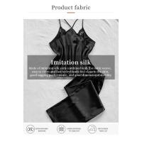 Conjunto de Pijama de Seda de Hielo Fino Primavera Otoño Pantalones de Relax para Mujeres - details 6