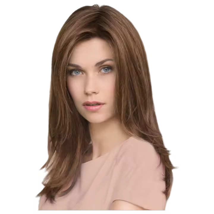 Peluca de Mujer Cómoda y Transpirable Tonos Marrones Dorados Cambio Gradual de Color - 1