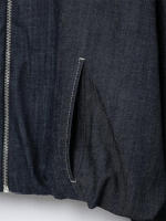 Conjunto Vaquero OUWU Minifalda, Cintura Delgada, Bomber, Manga Larga, Top con Crema, Cintura Alta, Corte en A, Falda Plisada - details 7