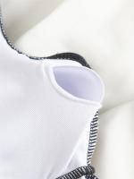 Bikini estampado con cuello en V para mujer, traje de baño de dos piezas, Tankini, ropa de playa de verano - details 7