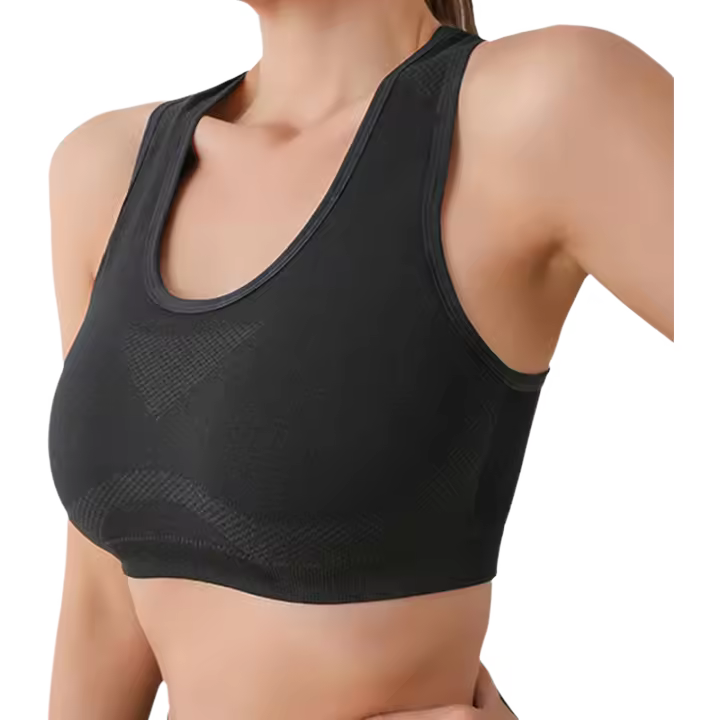 Sujetador deportivo para mujer, camiseta superior de Yoga, alta absorción, secado rápido, gimnasio, correr, ropa deportiva sin costuras - 1
