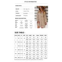Loose dress leopard print long sleeve casual holiday dress - details 0