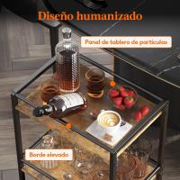 Carrito de Servicio de té con Ruedas con Bloqueo,Carrito de Cocina y Alcohol para Comedor - details 0
