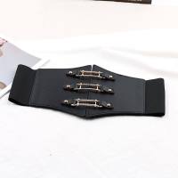 BETTERFORM Corset de Cuero PU para Mujeres Cinturón de Cintura Ancho con Hebilla Elástica - details 6