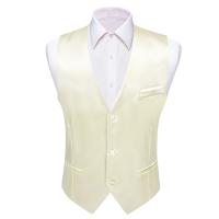 Chaleco de satén de seda sólida para hombre, chaqueta Formal sin mangas, color rojo liso, Tops informales para bodas y negocios, de diseñador, - details 10