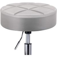 Cocina Silla de Trabajo Acolchado con Ruedas Tapizado en Cuero de Imitación Altura Ajustable (Marrón Oscuro) - details 4