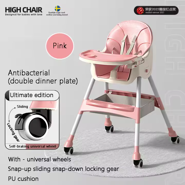 Silla de Comedor Plegable para Bebé Asiento de Comedor Multifuncional para Aprender a SSentar en Casa - 1
