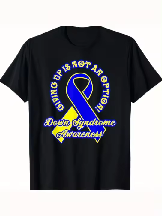 Camiseta de concientización sobre el síndrome de Down, regalo para papá, manga corta con cuello redondo suave y cómoda, 230g - 1