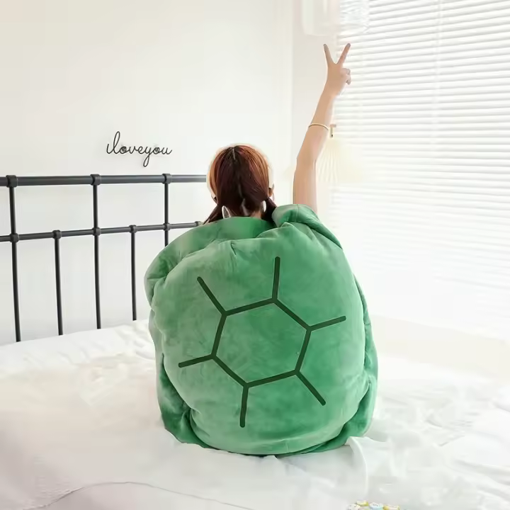 Cojín de Carcasa de Tortuga de Plush Gigante Almohada Creativa Suave para Adultos - 1