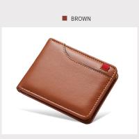 Cartera corta clásica de alta calidad para hombre, billeteras plegables ultrafinas de cuero Pu para hombre, billeteras de negocios de Color sólido con bolsillo para monedas y tarjetas de crédito - details 6