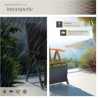 Respaldo Ajustable y Reposapiés, Silla Conjunto Jardín Exterior, Muebles Jardín Exterior Resistentes a Intemperie, Reposabrazos en Madera - marrón - details 6
