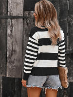 Suéter empalmado a rayas para mujer, Jersey de punto a la moda, novedad de otoño e invierno, 2023 - details 28